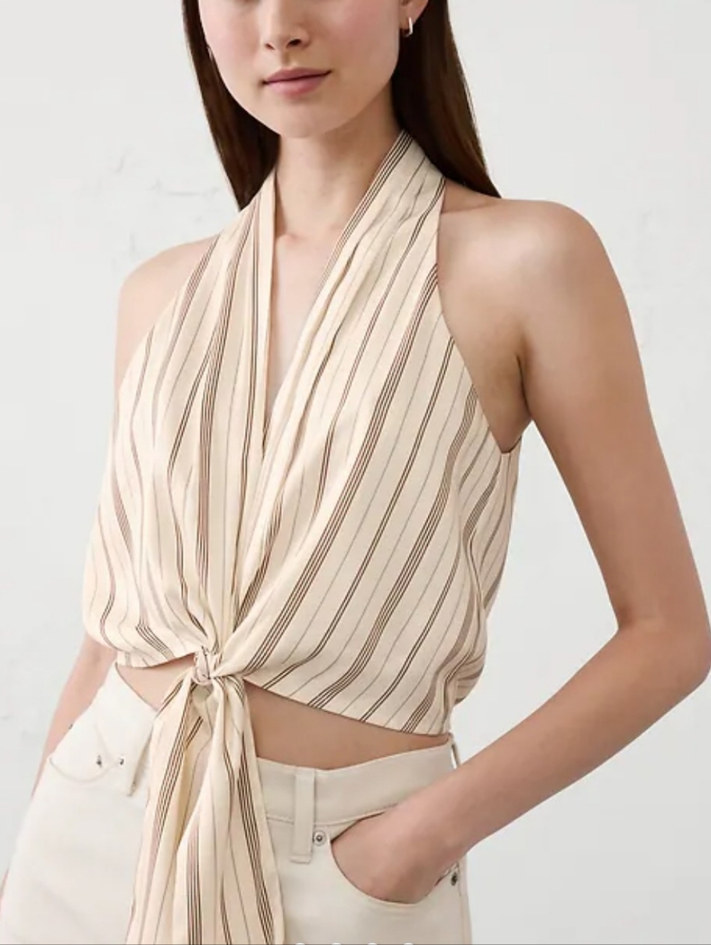 Banana Republic Silky Tie-Front Top